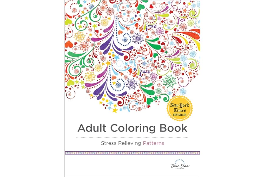 Adult Coloring Book: Stress Relieving Patterns by Blue Star Coloring adult-coloring-patterns-blue-star-coloring-book-summary